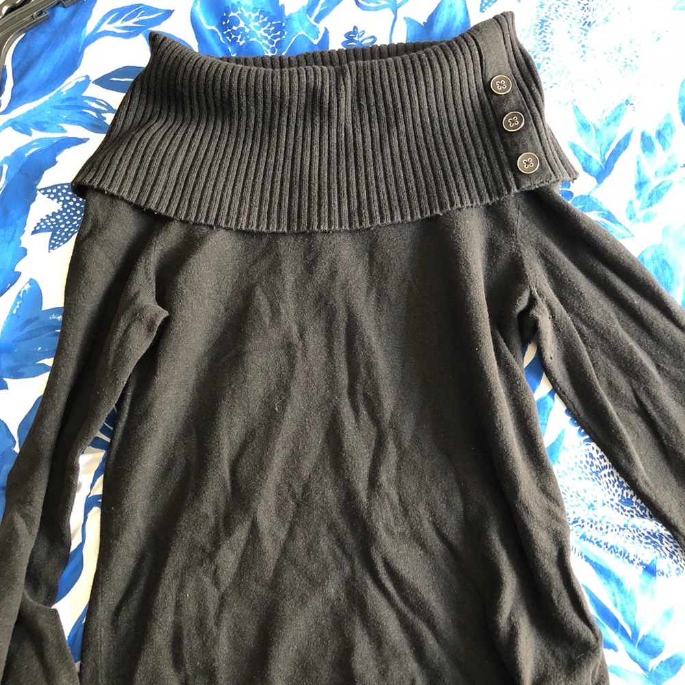 Off the shoulder black sweater